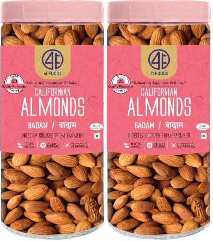 Image of 41 Foods Premium Almonds | Badam | 500g (Pack of 2)