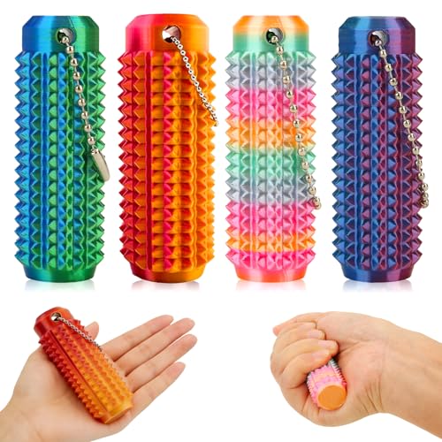 4 Pack Little Ouchies, Pain Stim Fidget Toys for Adults and Teens 3D Printed Sensory Toys Keychain for Stress Relief Stocking Stuffers Birthday Gifts Goodie Bag