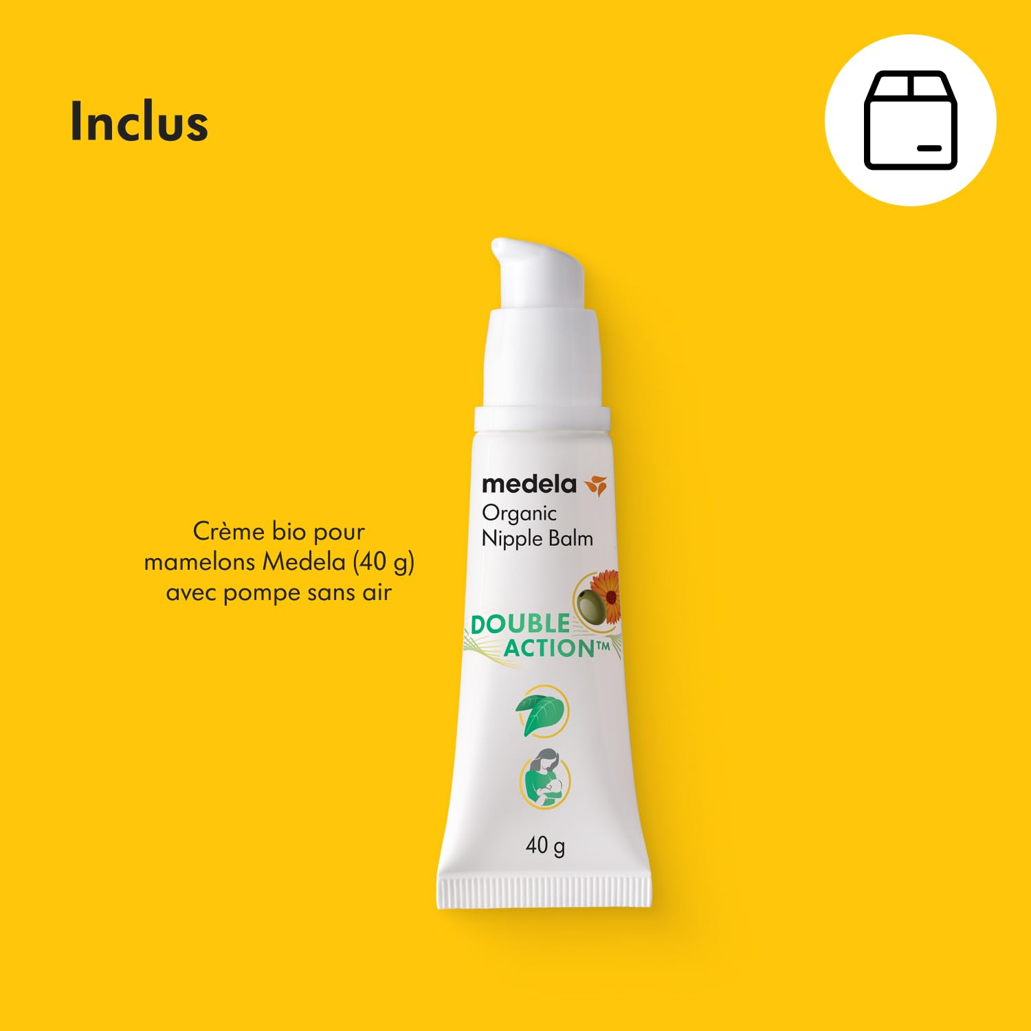 Medela Crème bio pour mamelons, soulage et nourrit les mamelons douloureux, conçue pour les mères allaitantes, à base d'ingrédients naturels, sans danger pour bébé, 40 g