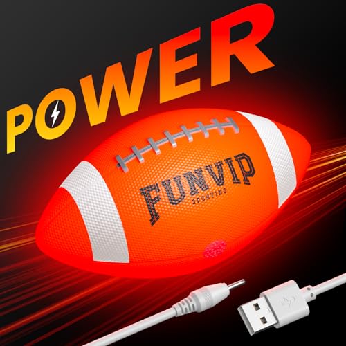 image for Funvip Football,Rechargeable Glow in The Dark Football for Kids-Size 6