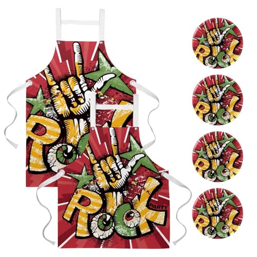 Tablier de cuisine lot de 2 avec broches pour restauration et pâtisserie