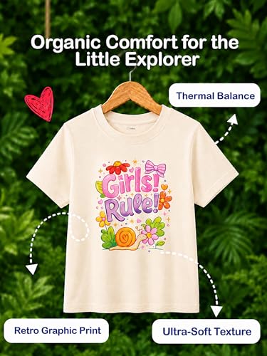Image of Kidbea Bamboo Kids T-Shirt Ultra-Soft Premium Half Sleeve Graphic Tee for Girls, Casual Summer Wear for Toddlers & Kids