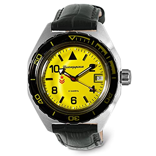 Montre automatique Vostok Komandirskie K-65 pour plonger sans pile grâce au remontage mécanique