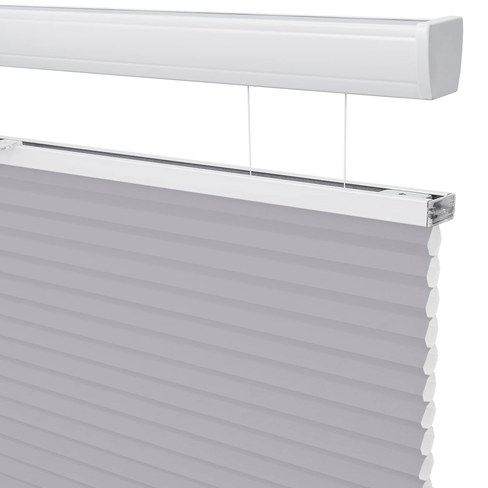 Moonice Top Down Bottom Up Honeycomb Blinds Light Filtering Cordless Cellular Pleated Shades Themal Insulation for Bedroom Easy Fit Custom Window Shades for Home Office Grey, 105cm W x 120cm H