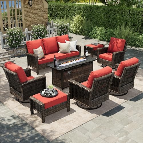 HERA'S HOUSE 8-Piece Patio Furniture Set with Swivel Chairs &