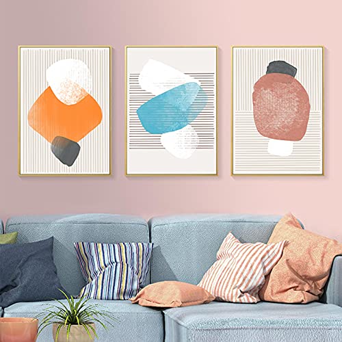 Aquarelle poster triptyque minimaliste 70x100 cm sans cadre pour salon
