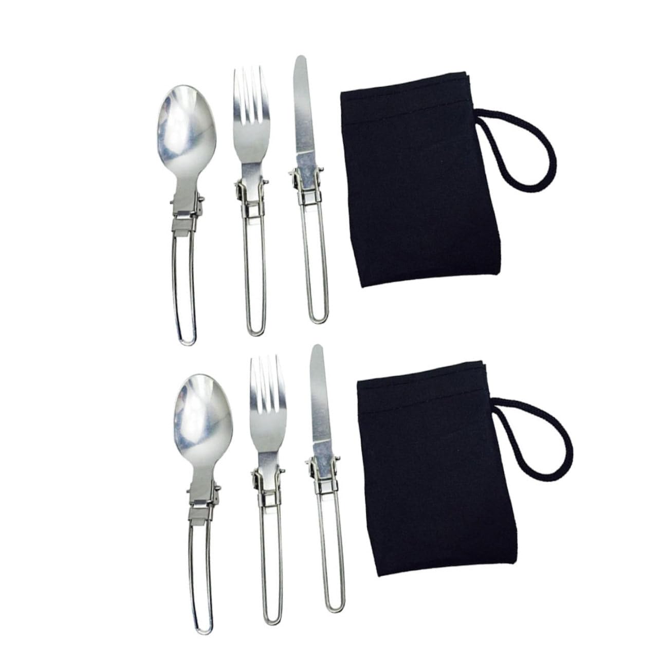 UPKOCH 4 Set posate pieghevoli cucchiai posate in acciaio inossidabile Forche in acciaio inossidabile singole di stoviglie forchette pieghevoli Silver