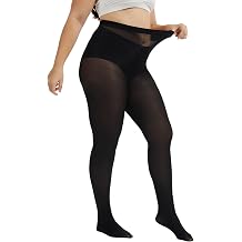 LOFIR Women s Plus Size Tights 80 Denier Opaque Soft Microfiber High Waist Pantyhose Stockings for Ladies 1 Pair XXL-6XL