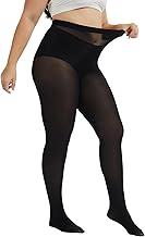 LOFIR Women’s Plus Size Tights: 80 Denier Opaque Soft Microfiber High Waist Pantyhose Stockings for Ladies 1 Pair XXL-6XL