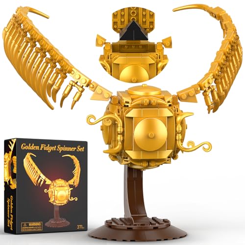 Image of Vziimo Golden Fidget Spinner Building Set, MOC Ideas Magic Golden Ball Model Kit, Creative HP Gift Toys for Teens Adults (371 PCS)