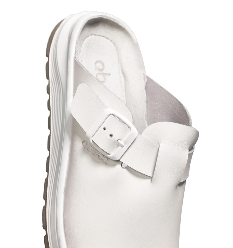 ABEBA 87050 - Unisex Schuhe - ACTIVE Slipper SRC - Glattes Design - EU 40 - Weiß - Futtermaterial: Wildleder