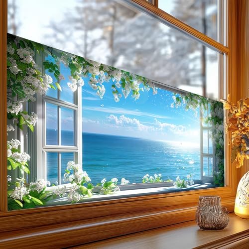 Película para ventana con diseño marítimo 39.3×17.7 pulgadas miniatura 4