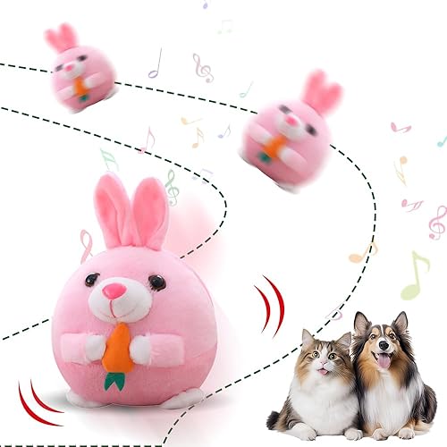 Miniatura 9 de Juguete de peluche activo para mascotas, juguete electrónico interactivo actualizado 2024, juguete de bola móvil chirriante, juguete móvil