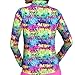 IBKUL Athleisure Wear Sun Protective UPF 50+ Icefil Cooling Girl Power Print Long Sleeve Mock Neck Top - 10116 Hot Pink Multi/Girl Power/M