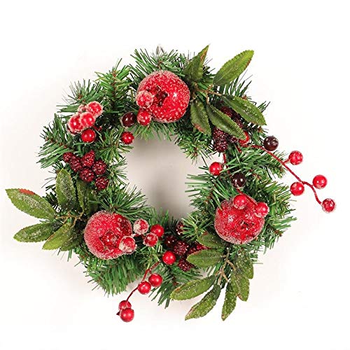 Couronne de noël suspendue bois et pomme de pin festive