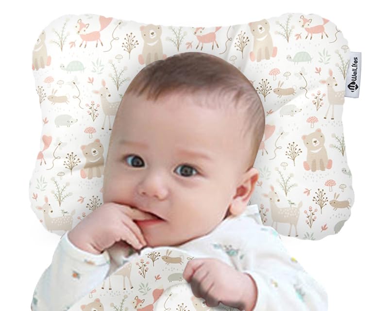 Soft Hypoallergenic Baby Head & Neck Support Organic Cotton Cover Machine Washable Marble Grey
