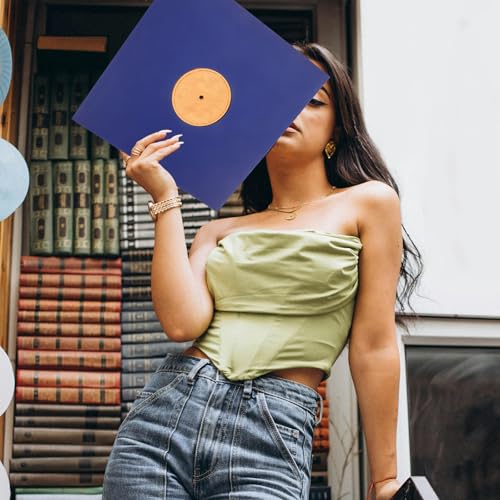 Protège-disques rigides bleus UKCOCO protégeant efficacement vos 10 vinyles - 4