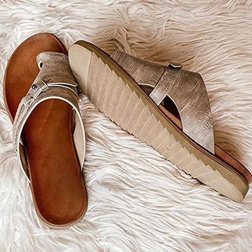 Women's Carina Sandals Flat Sandals Comfort Slide PU Footbed Summer Beach Shoes for yoga pants, leggings, skirts, shorts, jeans4
