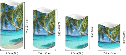 Miniatura 2 de Jeiento Velas de pilar sin llama con temática de estrellas de mar, sin llama, parpadeantes, funciona con pilas, velas eléctricas LED con control