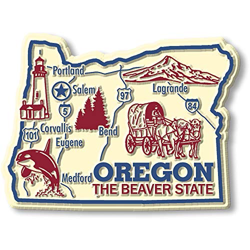 Imán Decorativo Gigante Estado Oregon 3.5 x 2.6 Pulgadas miniatura 1
