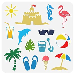 Fingerinspire DIY Sommerthema Schablonen 30x30cm