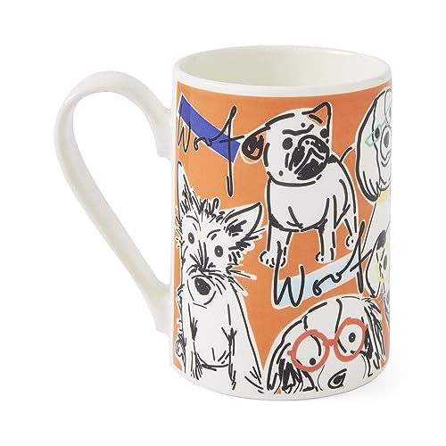 Portmeirion Mug Meirion Bright Orange Dogs Single Mug, Multi Coloured - Image 3