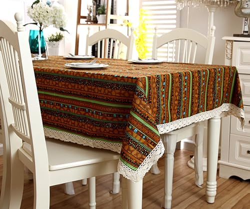 Nappe rectangulaire 140x200 cm en polyester coton rayé Daesar pour table de salle à manger - 4