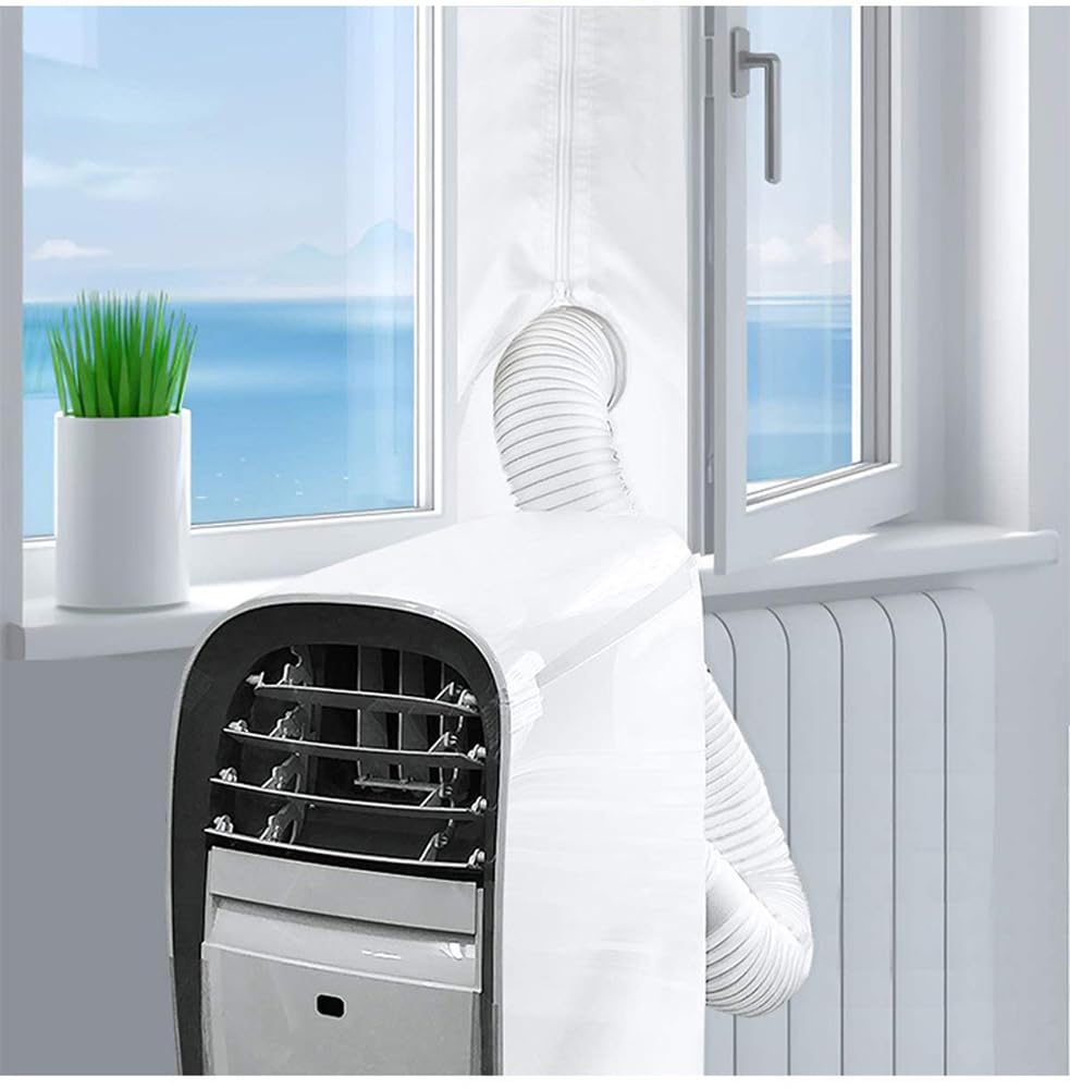 TMAPRUVG 400cm AC Window Seal Kit for Inward/Outward Opening Windows,Full Sealing Air Exchange Guard Fits Single/Dual Hose