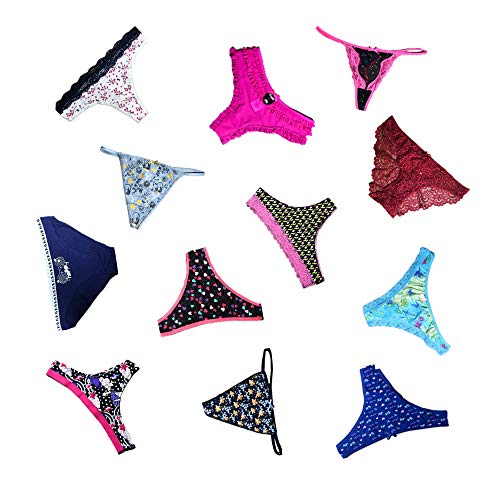Dircho Women Underwear Variety Of Panties Pack Lacy Thongs G-Strings Cotton Briefs Hipsters Bikinis Undies (10 Pcs, Medium) #TOP5