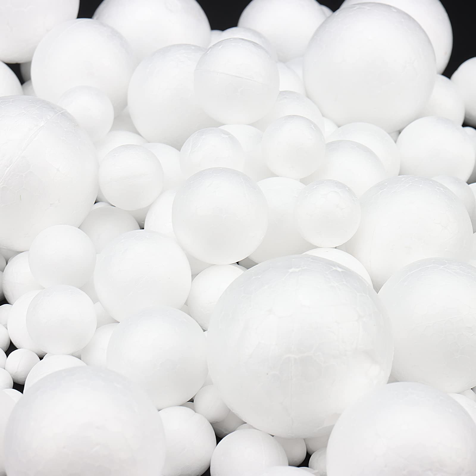 MUKCHAP 340 Pieces 5 Sizes White Foam Balls, Polystyrene Craft Foam Balls for DIY, Party Wedding Decorations, Diameter 1cm 2cm 3cm 4cm 5cm - Image 3