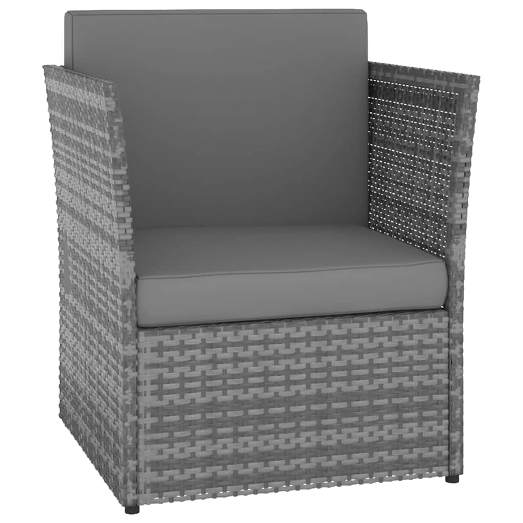 Fengshui Fotel ogrodowy z taboretem, polirattan, antracyt