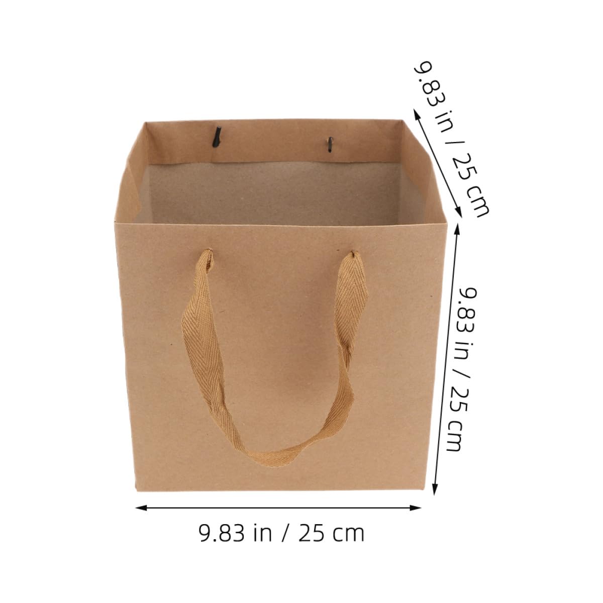 MAGICLULU Sacchetti Kraft con Manici Quadrati 25x25x25 Cm, Borsa da Asporto Resistente in Carta Kraft Marrone, Confezione Regalo Floreale e Packaging per Fiori, Set da 10 Pezzi per Fioristi