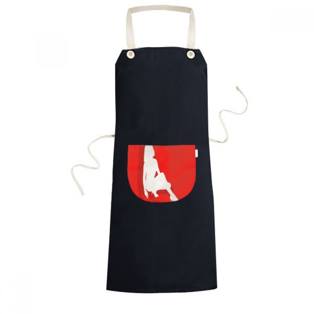 Tablier bavoir de cuisine noir réglable résistant aux taches avec grande poche