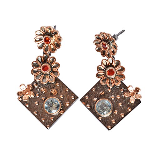 Boucles d'oreilles topaze bleue légères en argent sterling pour lobes sensibles