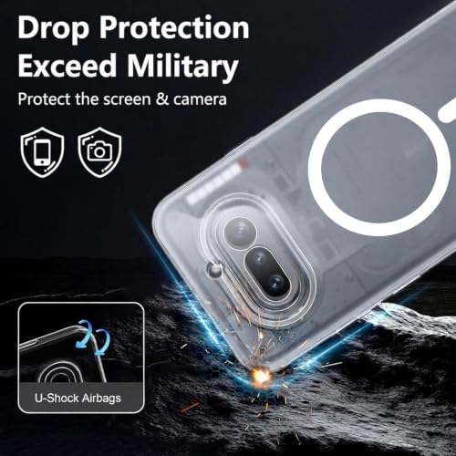 Image of DIZORO Matte Case for Nothing 4A Compatible with MagSafe, Camera Lens Full Protection, Shockproof Translucent Frosted TPU Soft Phone Cover, Anti-Fingerprint (White)