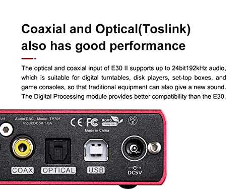 Topping E30II DAC USB convertisseur audio optique coaxial compact Noir
