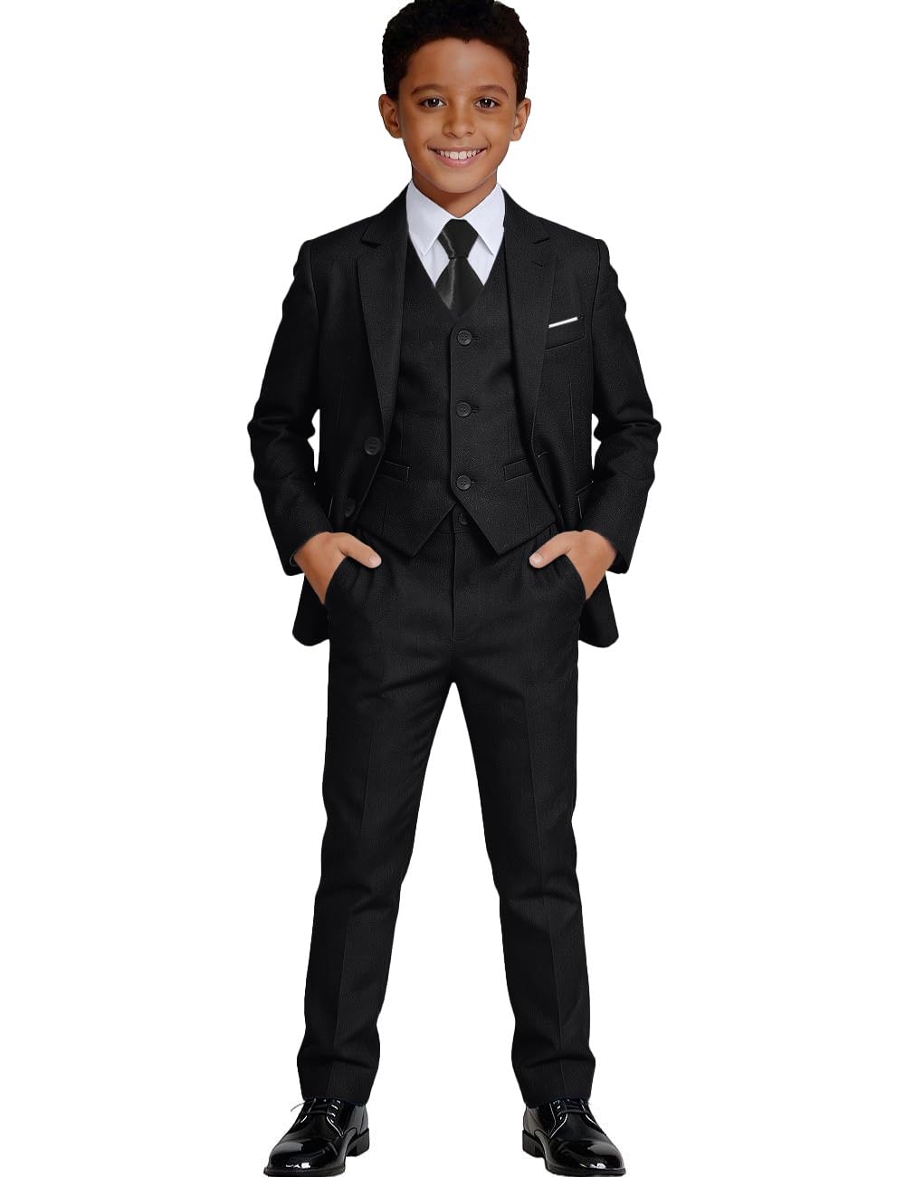 Visaccy Boys Formal Suit Slim Fit Tuxedo Suits for Kids Ring Bearer Outfit