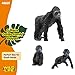 Schleich Wild Life, Monkey Jungle Animal Toys for Boys and Girls, Gorilla Family Set with Gorilla Mother and Babies, Ages 3+