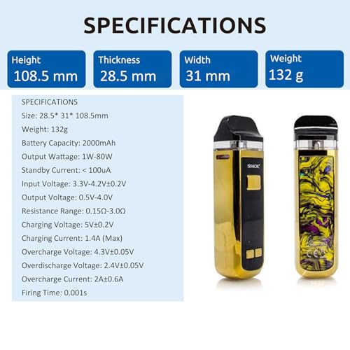 SMOK RPM 2 Kit | SMOK RPM 2 Pod System Kit Intégré 2000mAh Batterie 80W Vape DL/MTL Fit RPM 2 Pod Cartouche Vaporisateur de cigarette électronique no nicotine no liquid – Bild 3