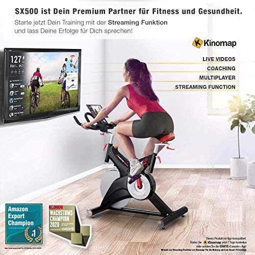 Sportstech Premium Ergometer Heimtrainer mit 25KG Schwungrad & Multiplayer APP | inkl. Pulsgurt | Hometrainer Fahrrad… – Bild 4