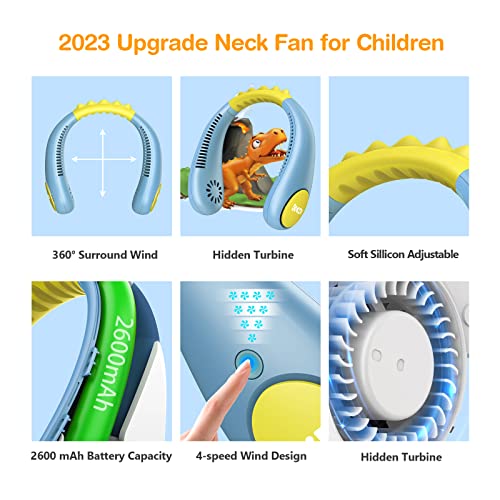 Kids-Neck-Fan-Portable-Bladeless-Fan-for-Kid-4-14Y-Girls-Boys-2600mAh-USB-Personal-Mini-Fan-Cooling-Fan-for-TravelCampingStudy-4-Speeds-Lightweight-Compact-Perfect-Summer-Gifts-for-Kids