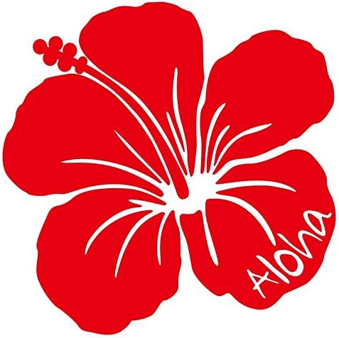 Nc Smile ハワイアンステッカー ハイビスカス Aloha B レッド タイムセール Nc Smile ハワイアンステッカー ハイビスカス Aloha B レッド タイムセール