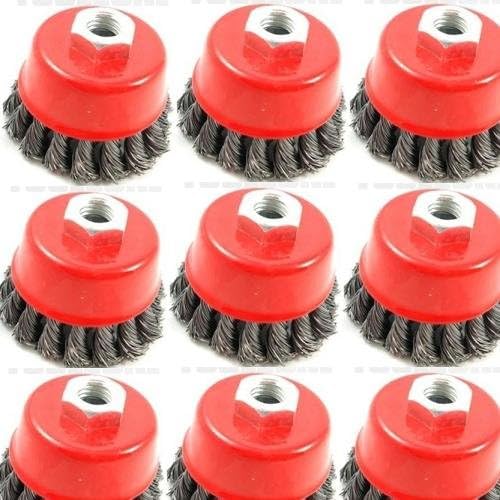 16 Pieces 4 4 Inch Twist Knot Wire Cup Brush 5/8-11 thread