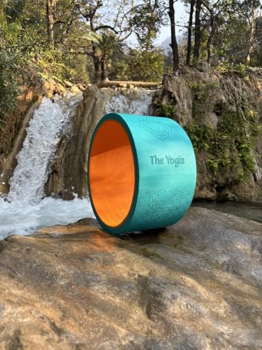 Image of The Yogis Yoga Wheel Strongest & Most Comfortable Wheel Size -17 X 34cm with 2 blocks, 1 knee Pad And 1 Belt