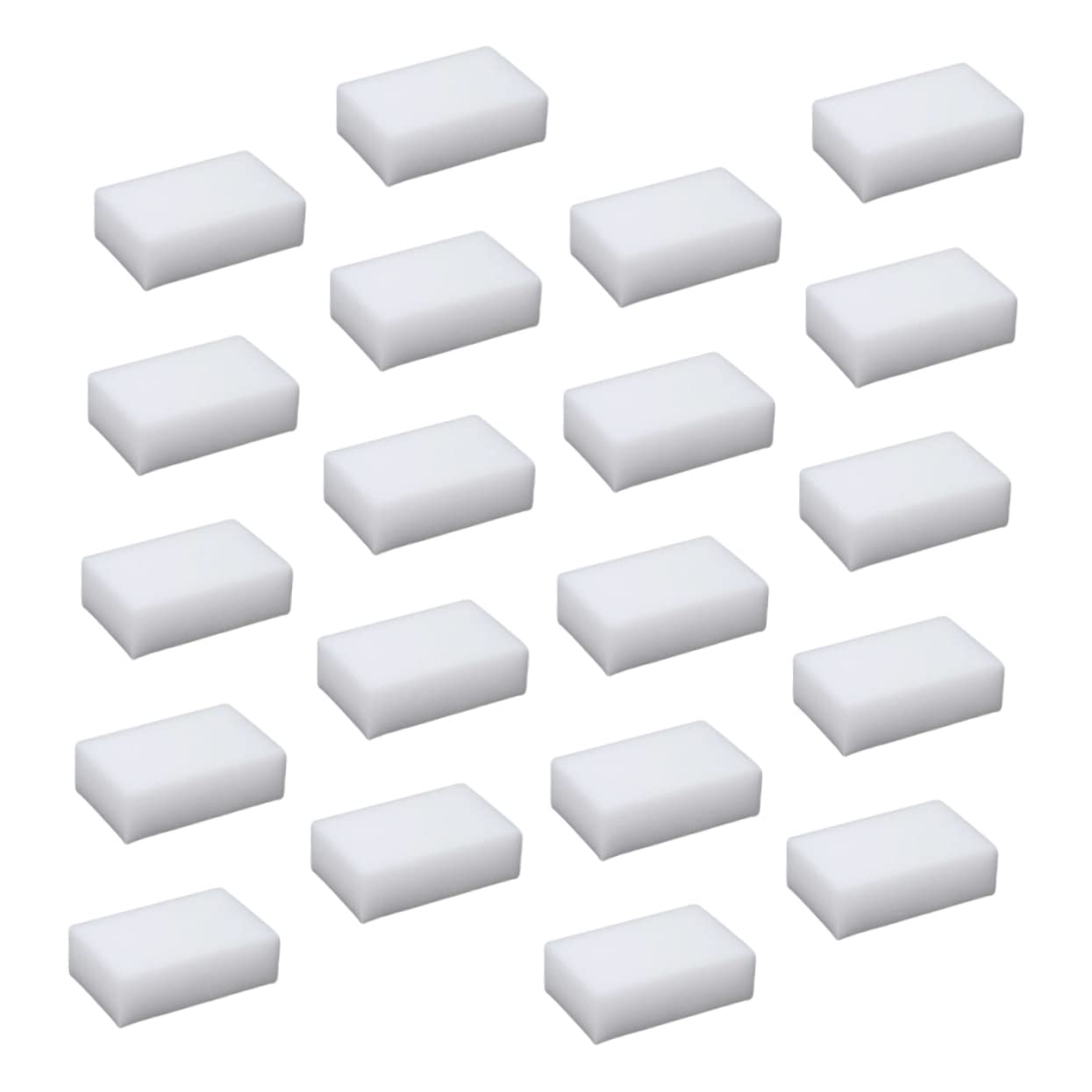 FRCOLOR Lot de 20 Éponges De Nettoyage Épaisses en Mousse Blanche 10x6x2 Cm Absorptives pour Vaisselle La Cuisine Maison Usage Polyvalent