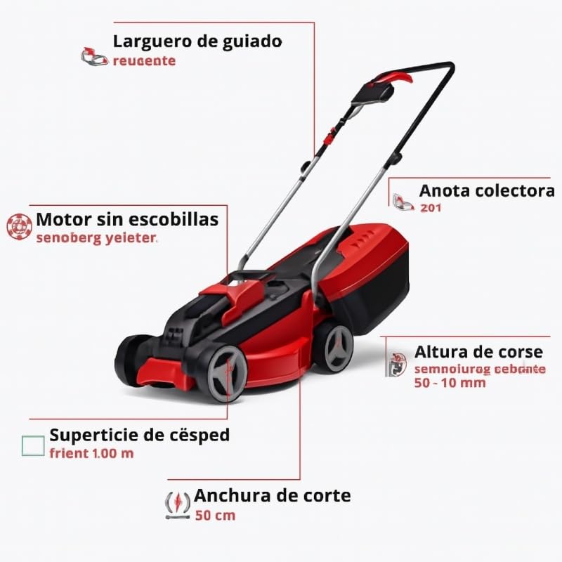 Einhell Akumulatorowa kosiarka GE-cm 18/30-1 Li BL (1 x 3,0 Ah) Power X-Change (18 V, szerokość cięcia 30 cm, do 175 m², bezszczotkowa, kosz na trawę 27 l, wysokość koszenia 30-65 mm, w zestawie