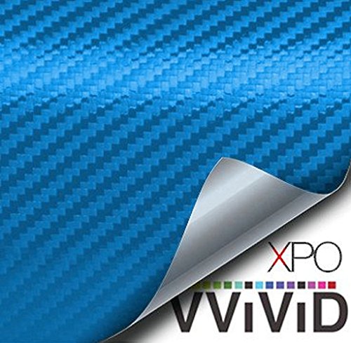 Image of VViViD Dry Carbon Fibre Detailing Vinyl Wrap Tape 2 Inch x 20ft Roll DIY (Electric Blue)