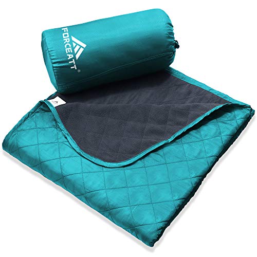 Forceatt Waterproof Blanket, Outdoor Picnic Camping Blanket 55”x 79”, Warm,Lightweight, Machine Washable,Suitable