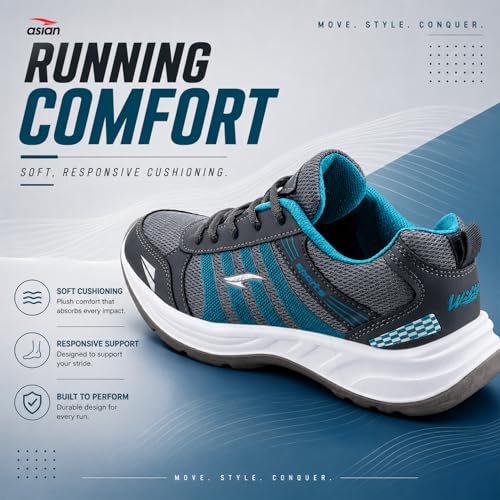 Image of ASIAN Wonder-21 Men's Running Shoes | Lace-Up Shoes with Lightweight Mesh Upper | Cushioned Comfort & Durable Grip for Daily Use