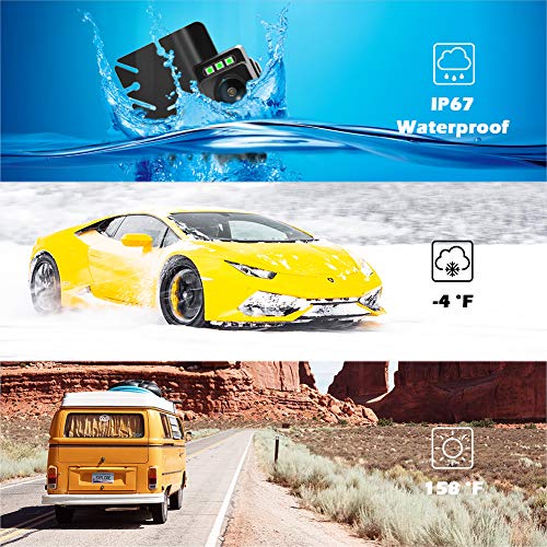 Backup Camera Safety System Kit with Dynamic Trajectory Guide Line, SAMFIWI 4.3in TFT-LCD 720P HD Monitor and Waterproof Rear View Camera Multiple Installation Methods for Trucks/Cars/Pickups (Blue)